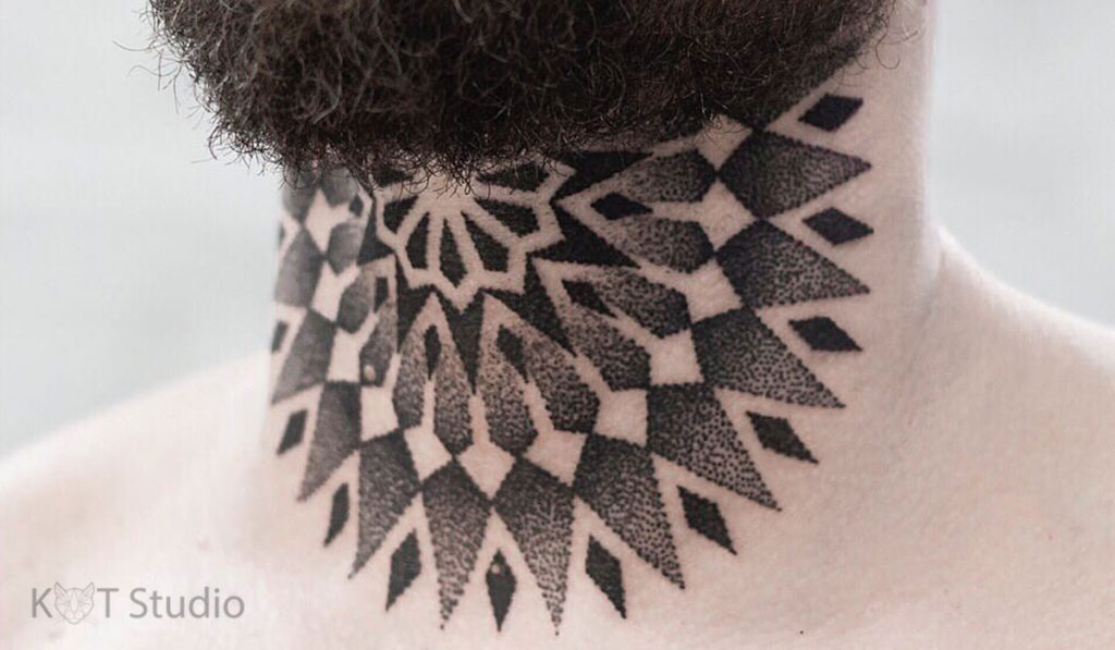 Эскизы татуировок для мужчин на шею (67 фото)