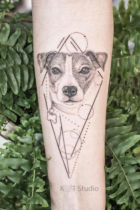 Тату (татуировки) Собака: значение и эскизы для девушек и мужчин