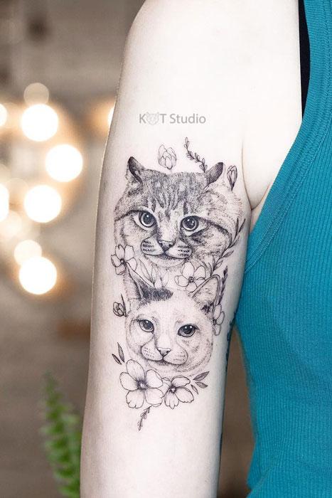 Тату (татуировки) Кошка: значение и эскизы для девушек и мужчин