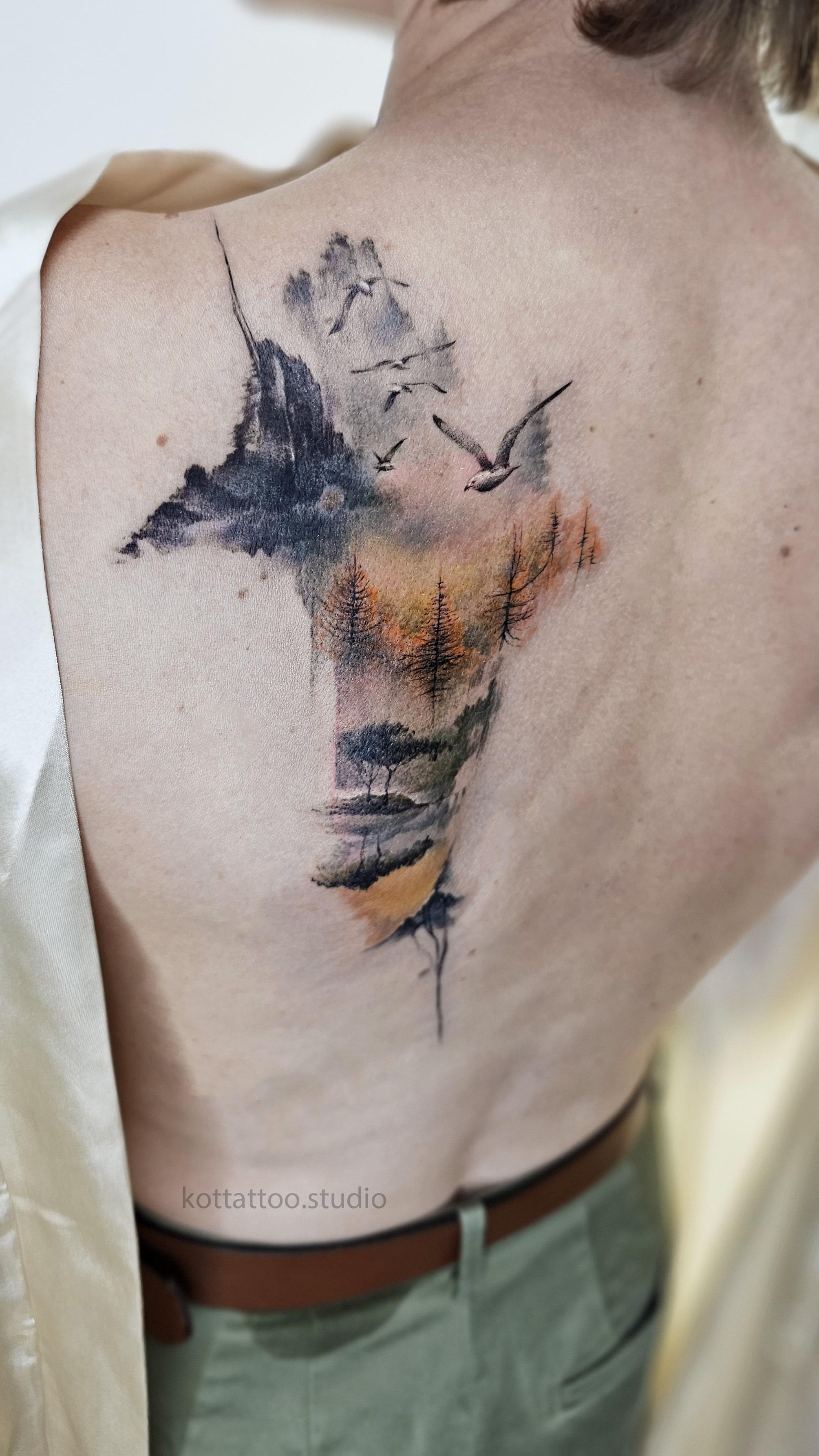 Тату лес - мастер Женя, портфолио КOT Tattoo Studio